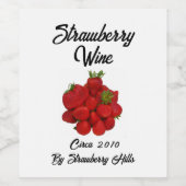 Erdbeere Wine Fotografische Berries Weinetikett (Einzelnes Label)