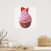 Erdbeere wirbeln cupcake poster (Küche)