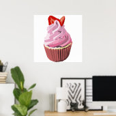 Erdbeere wirbeln cupcake poster (Heimbüro)