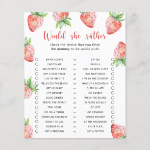 Erdbeere / Würde Sie Eher Baby Shower Spiel