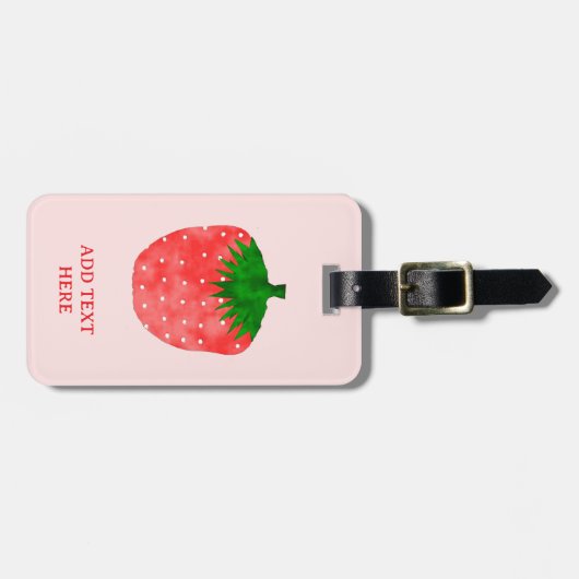 Erdbeere Zeichne benutzerdefinierten Text Gepäckanhänger (Vorderseite horizontal)