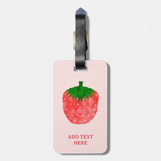 Erdbeere Zeichne benutzerdefinierten Text Gepäckanhänger (Rückseite vertikal)