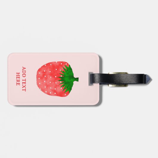 Erdbeere Zeichne benutzerdefinierten Text Gepäckanhänger (Rückseite horizontal)