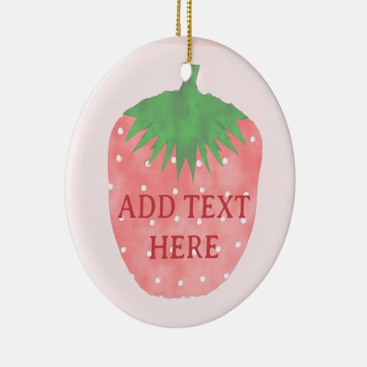 Erdbeere Zeichne benutzerdefinierten Text Keramik Ornament (Rechts)