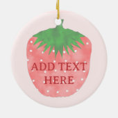 Erdbeere Zeichne benutzerdefinierten Text Keramik Ornament (Hinten)