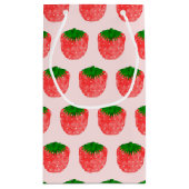 Erdbeere Zeichne benutzerdefinierten Text Kleine Geschenktüte (Rückseite)