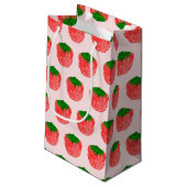 Erdbeere Zeichne benutzerdefinierten Text Kleine Geschenktüte (Rückseite Schrägansicht)