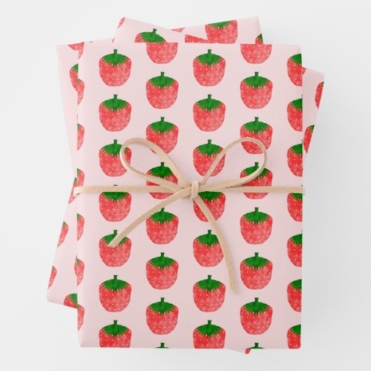 Erdbeere Zeichnend Geschenkpapier Set (Beispiel)