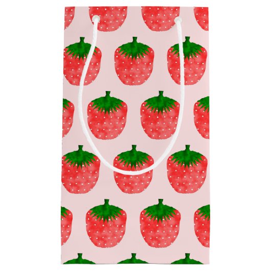 Erdbeere Zeichnend Kleine Geschenktüte (Vorderseite)