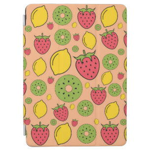 Erdbeere, Zitrone und Kiwi-Früchte Tapete Hintergr iPad Air Hülle