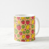 Erdbeere, Zitrone und Kiwi-Früchte Tapete Hintergr Kaffeetasse (VorderseiteRechts)