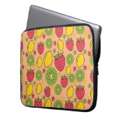 Erdbeere, Zitrone und Kiwi-Früchte Tapete Hintergr Laptopschutzhülle (Vorderseite Links)