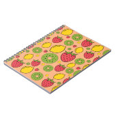 Erdbeere, Zitrone und Kiwi-Früchte Tapete Hintergr Notizblock (Linke Seite)