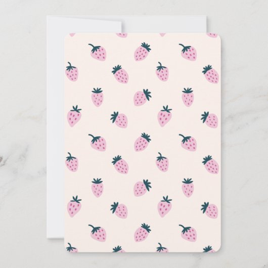 Erdbeere zum ersten Geburtstag Einladung (Rückseite)