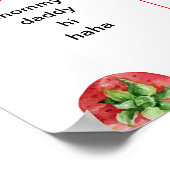 Erdbeere zum ersten Geburtstag Meilenstein Poster (Ecke)