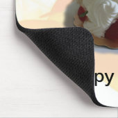 Erdbeere zum Geburtstag, Schokoladenkuchen Mousepad (Ecke)