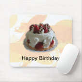 Erdbeere zum Geburtstag, Schokoladenkuchen Mousepad (Mit Mouse)
