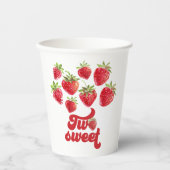 Erdbeere zwei süße 2. Geburtstag Pappbecher (Vorderseite)
