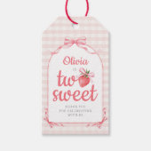 Erdbeere Zwei Süße Mädchen 2. Geburtstag Geschenkanhänger (Vorderseite)