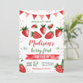 Erdbeereinladung Einladung (Stehend Vorderseite)