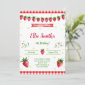 Erdbeereinladung Einladung (Stehend Vorderseite)