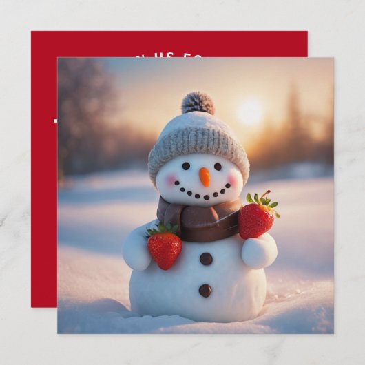 Erdbeereinladung Einladung (Vorne/Hinten)