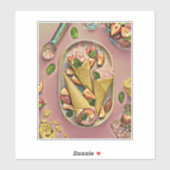 Erdbeereis Aufkleber (Blatt)