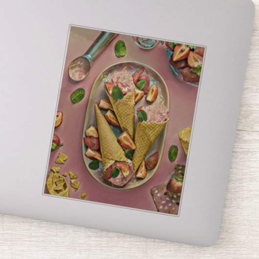 Erdbeereis Aufkleber (Detail)