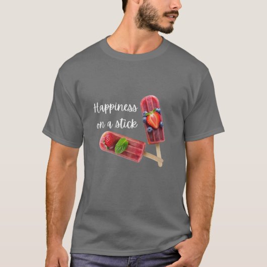 Erdbeereis dunkelgrauer T - Shirt (Vorderseite)