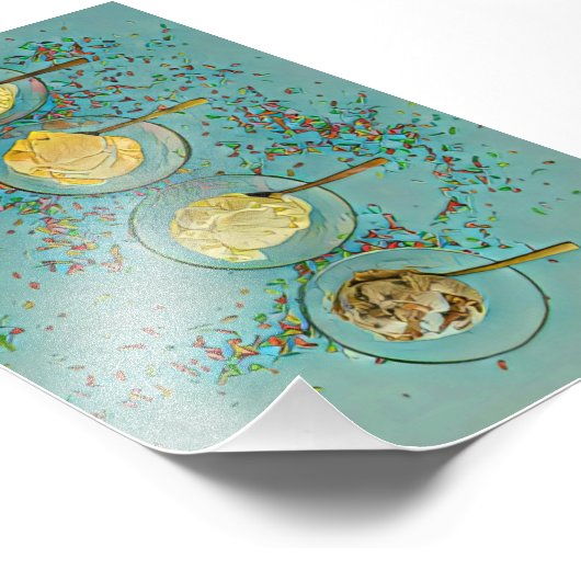 Erdbeereis Fotodruck (Ecke)