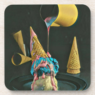 Erdbeereis Getränkeuntersetzer