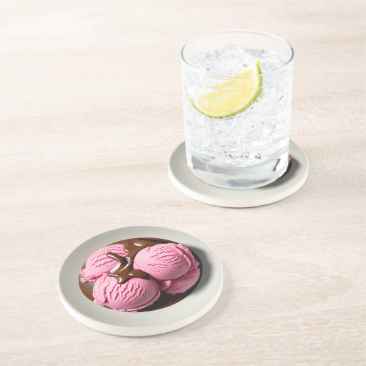 Erdbeereis Getränkeuntersetzer (Seite)