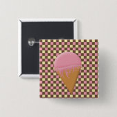 Erdbeereis-Kronenstücke Button (Vorne & Hinten)