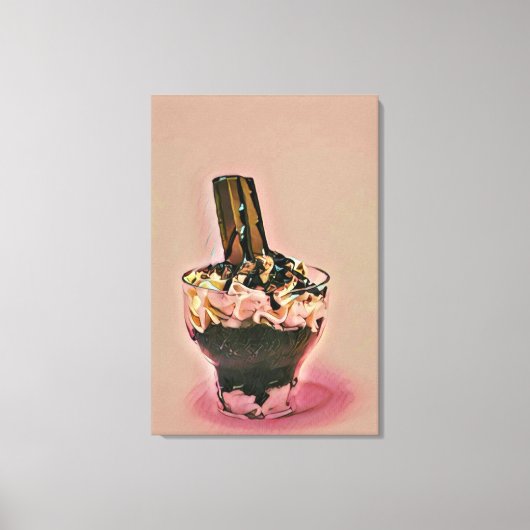 Erdbeereis Leinwanddruck (Vorderseite)