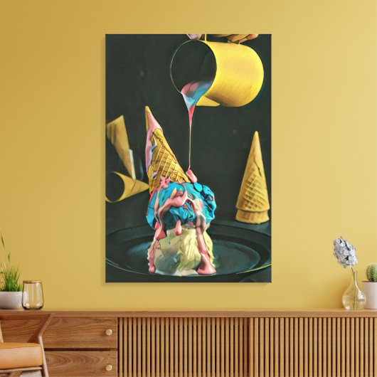 Erdbeereis Leinwanddruck (Insitu (Wohnzimmer))