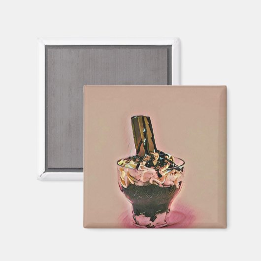 Erdbeereis Magnet (Vorderseite/Rückseite)