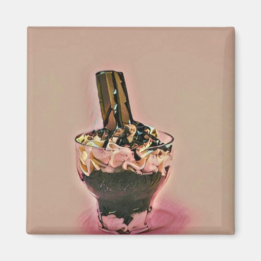 Erdbeereis Magnet (Vorne)