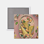 Erdbeereis Magnet (Vorderseite/Rückseite)