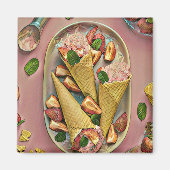 Erdbeereis Magnet (Vorne)