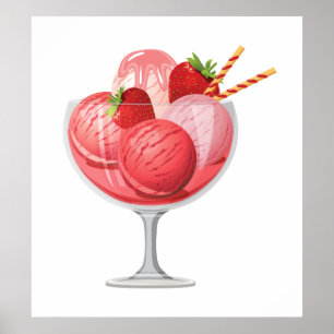 Erdbeereis Poster