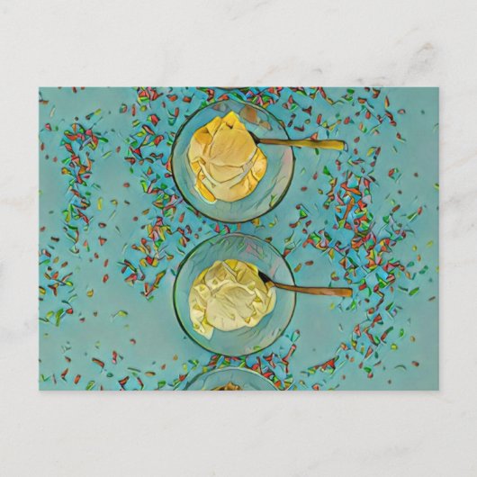 Erdbeereis Postkarte (Vorderseite)