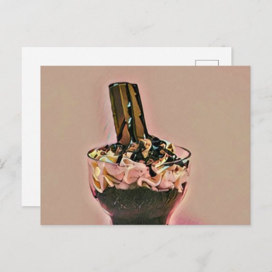 Erdbeereis Postkarte (Vorne/Hinten)