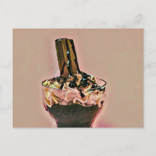 Erdbeereis Postkarte