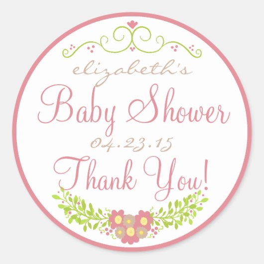 Erdbeereis und Mandelfarbendusche Runder Aufkleber (Vorderseite)