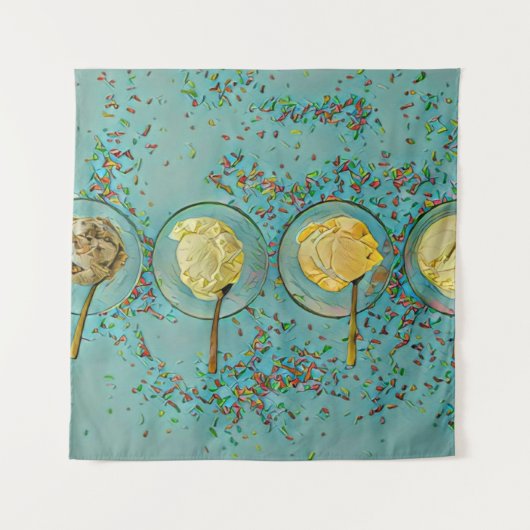 Erdbeereis Wandteppich (Vorderseite (Horizontal))