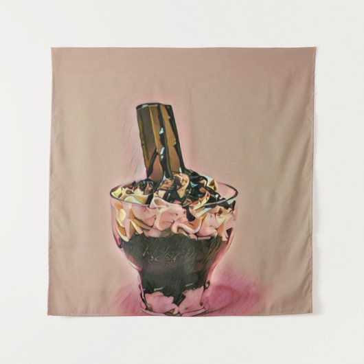 Erdbeereis Wandteppich (Vorderseite)