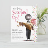 Erdbeereiscreme-Brautparty aufgefangen Einladung (Stehend Vorderseite)