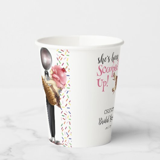 Erdbeereiscreme-Brautparty aufgefangen Pappbecher (Links)