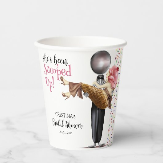 Erdbeereiscreme-Brautparty aufgefangen Pappbecher (Vorderseite)