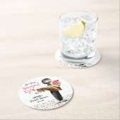 Erdbeereiscreme-Brautparty aufgefangen Runder Pappuntersetzer (Vor Ort)